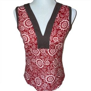 Patagonia Sleeveless V Neckline Floral Hemp Top Size:XTRA Small